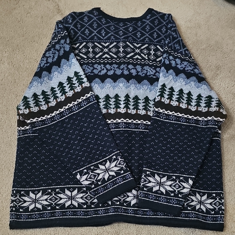 Men's Navy Blue Patterned Sweater